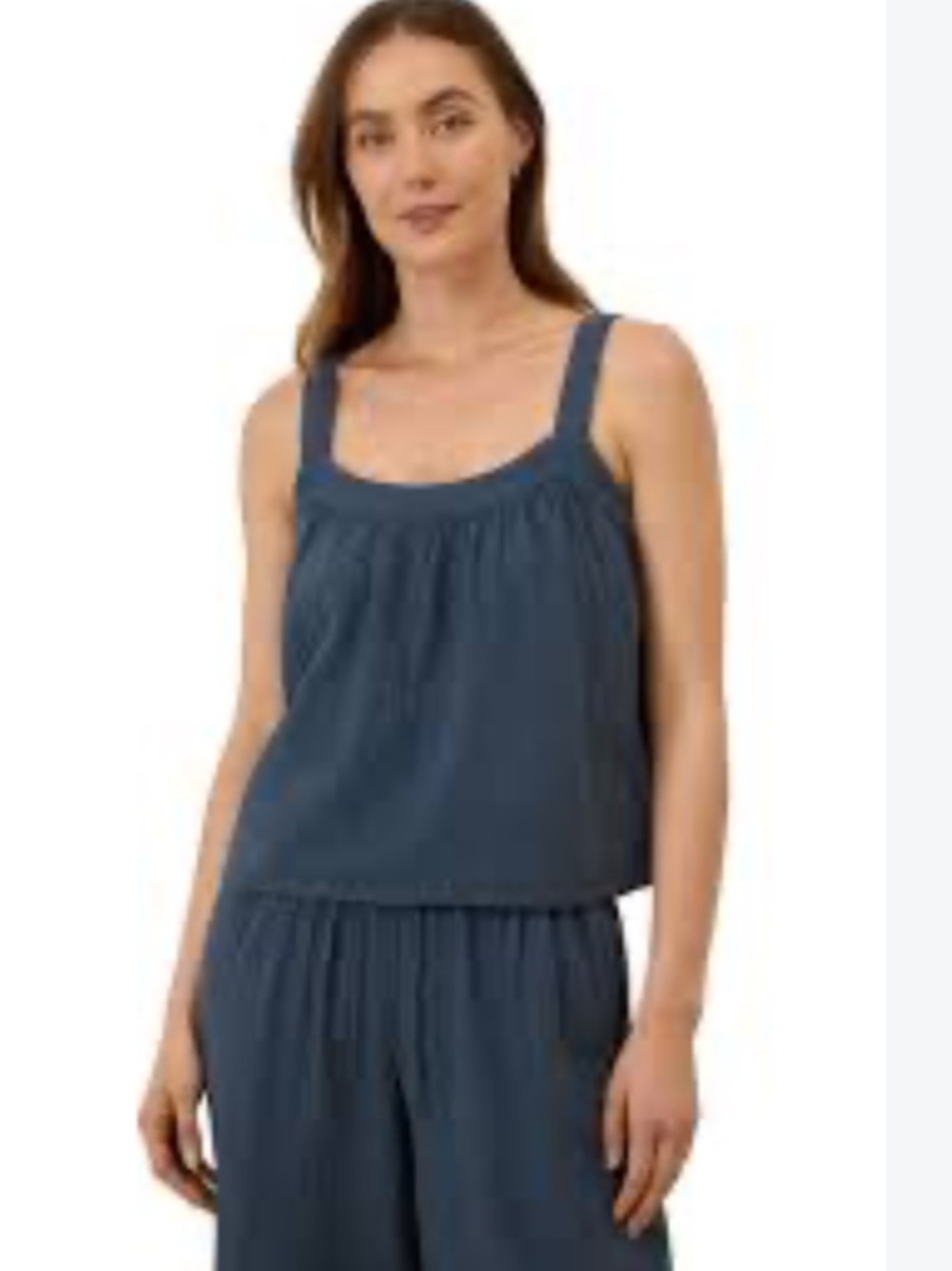 Pact Organic Cotton Double Gauze Sleeveless Top Womens Large Classic Navy Tank
